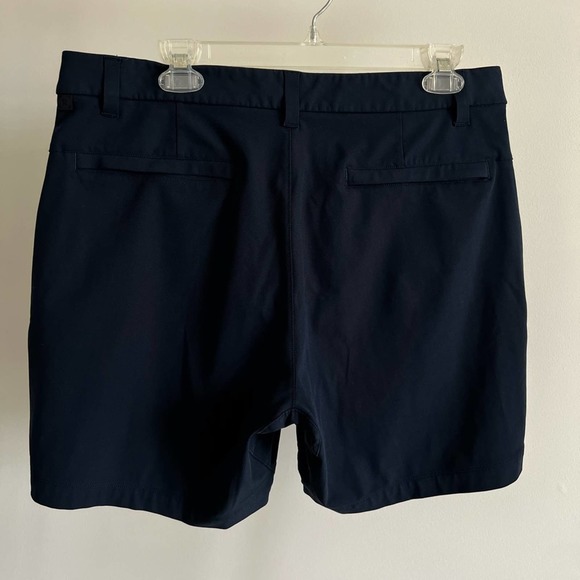 lululemon athletica Navy Blue Men's Flat Front Shorts - Picture 2 of 7